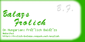 balazs frolich business card